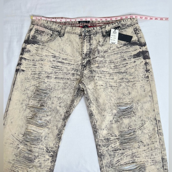 Blue Stitch  Men’s Jeans Khaki & Black  Size 42 X 33 New - Picture 4 of 9